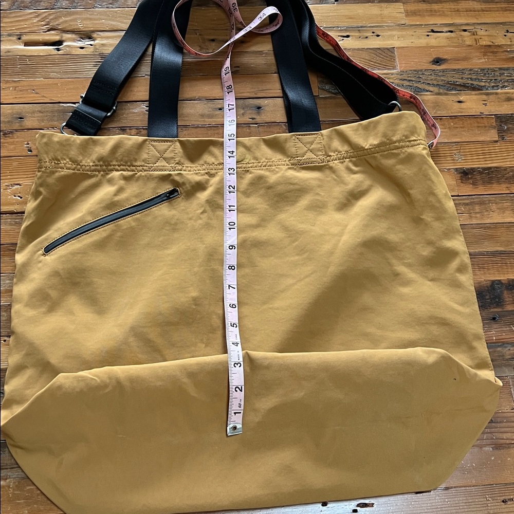 Athleta Large Mustard Nylon Tour Market Tote - Picture 4 of 10
